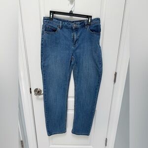 Liz Claiborne Woman’s Jeans, Size 12 bootleg, Medium Blue, 98% Cotton